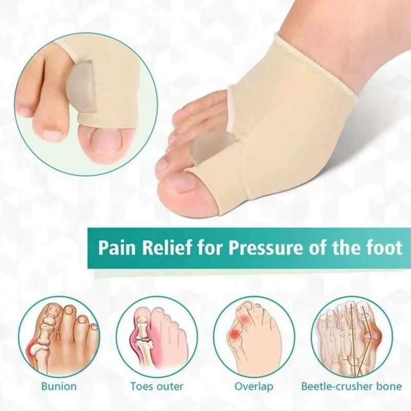 1Pairs Toes Corrector Big Toe Separator Protector Bunion Sleeve Straighteners Bunion Corrector Regulator Sock Feet Care Tool