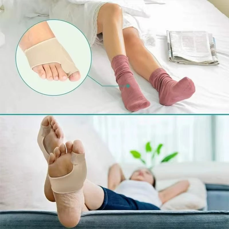 1Pairs Toes Corrector Big Toe Separator Protector Bunion Sleeve Straighteners Bunion Corrector Regulator Sock Feet Care Tool