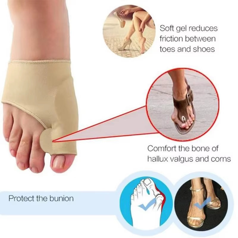 1Pairs Toes Corrector Big Toe Separator Protector Bunion Sleeve Straighteners Bunion Corrector Regulator Sock Feet Care Tool